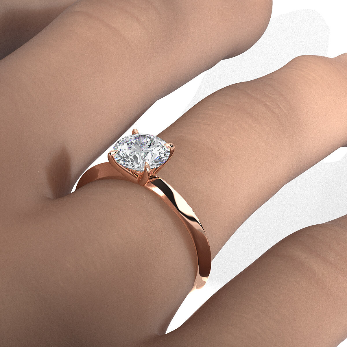 3g 2.2mm Claw Prong Solitaire Style Lab Grown Diamond Engagement Ring IGI Certified 1.00 Ctw.
